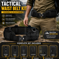 New Tactical Battle MOLLE Quick Release Waist Belt Set Outdoor Hiking Belt Utility Pouch Quick Release Belt Whistle Accessories