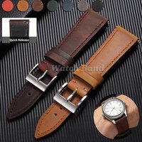 18mm 19mm 20mm 21mm 22mm 24mm Watchbands Quick Release Vintage Business Watch Band Stitching Strap Dark Brown Wrist Bracelet