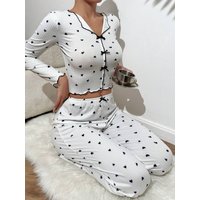 Spring Autumn Pajamas Sets for Women Long Sleeve Tops Long Pants 2 Piece Set Home Suit Night Wear Sleepwear Pijamas