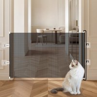 Cat Fence Retractable Pet Gate Anti Jump Isolation Barrier Door Pet Access Cat Blocking Board for Home Safety