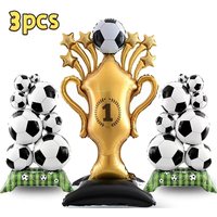 Soccer Trophy Large Standing Foil Balloons Kit for Sports Football Theme Birthday Party Decoration Supplies Gift Photo Props