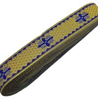 10 Yards/Lot Wide about 2cm Woven Jacquard Ribbon Cross Gold For Curtain and Clothing Accessory