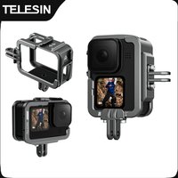 TELESIN – cadre en alliage d'aluminium pour GoPro 12 11 10 9, coque de protection pour chaussures Double Clod pour GoPro Hero 12 10 11 9, accessoires