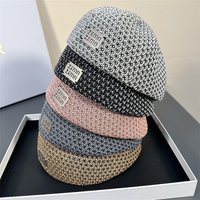 Hot Sales Summer Beret Cap for Women Crochet Hat Soft Slouchy Beret Sun Flat Cap Chic Cutout Forward Beanie French Painters Hat
