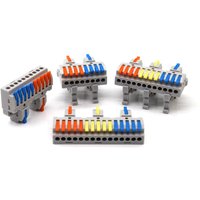 5PCS Wire Connector Electric Universal Quick Conductor Splitter Push-in LED Cable Terminal Blocks Mountable Rail Junction Box
