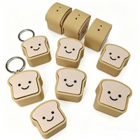 Novelty Gifts Bread Toast Keyboard Clicker Fidget Keychain Stress Relief Focus Boost Quiet Anxiety Toys For Kids Boys Girls
