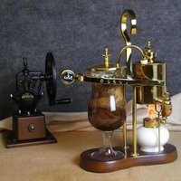 Luxury Vintage Style Home Coffee Maker Pot Belgian Royal Coffee Machine Set Siphon Drop Manual Coffee Grinder