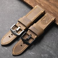 Handmade Layer Cowhide Leather Strap 20 22 24MM Retro Style Thickening Men Suitable For Military Watches Watch Bracelet