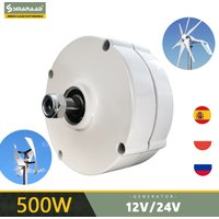 Generators 500W Low Speed 12V 24V 3 Phase Gearless Permanent Magnet AC Alternators for Wind Water Turbine for Home Use