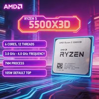 New AMD Ryzen 5 5500X3D R5 5500X 3D 6C12T 3.0GHz 4.0GHz 96MB 3D V-Cache AM4 105W Desktop Gaming CPU Processor