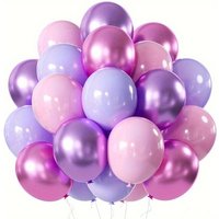 32PCS 10inch Metallic Pink and Purple Latex Balloon for Birthday Wedding Anniversaries Graduations Birthday Halloween Decoration