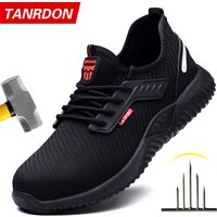 Sicherheitsschuhe für Herren mit Stahlkappe, Anti-Smash-Arbeitsschuhe für Herren, Turnschuhe, leicht, pannensicher, unzerstörbar, taktische Stiefel