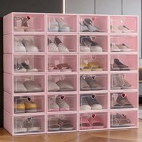 6PCS/12PCS Foldable Folding Shoe Box Set, Stackable Shoe Box for Home Shoe Storage, Used In Living Room And Bedside