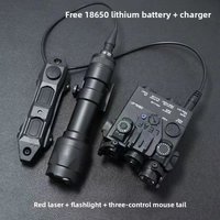 Regulowany laserowy zestaw DBAL-A2 z czerwonym i zielonym laserem, taktyczna latarka M300/M600 z podwójnym sterowaniem, laser taktyczny.