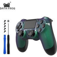 DATA FROG Chameleon Chrome Plating Front Housing Shell Replacement Cover for PS4 Slim PS4 Pro Controller DIY Custom Parts