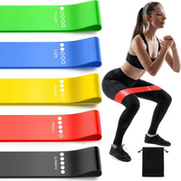 TPE Resistance Bands Rubber Loop Bands 5Pcs Rubber Loop Strength Training Workout Expander Yoga Gym Equipment Pilates Portable