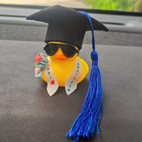 1PC New Graduation Doctoral Hat Bachelor's Shawl Mini Yellow Duck sunglasses graduation gift Car interior decoration accessories