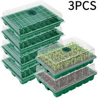 3 pcs Seed Tray, 40 Holes Cell Propagator Growth Thickening Seedling Start Growth Tray With Transparent Cover Greenhouse And