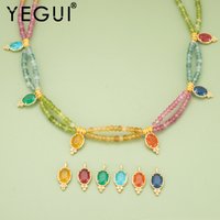 YEGUI,2pcs/lot,MI08,jewelry accessories,18k gold plated,copper,natural stone,hand made,diy pendants,jewelry making