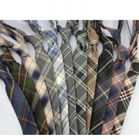 Fashion Plaid Cotton JK Ties Male Korean Female College Girls 6CM Narrow Pink Black Neckties Casual Uniform DK Shirt Accessories