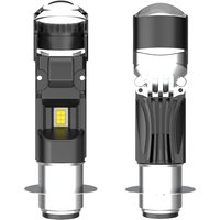 1pc AC/DC 9-60V P15D H6M Motorcycle Mini LED Projector Headlight Bulb 12W Fanless 6500K High/Low Beam for Yamaha Raptor UTV ATVs