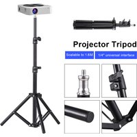 Projector Tripod Stand Stretchable Projector Bracket Aluminum Alloy Holder 1/4'' Interface Adjustable Height for LCD Projector