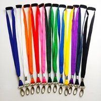 Metal Clip Lanyard Neck Strap ID Pass Card Badge Safety Break Plain Lanyard Solid Color Length 90 Cm Lobster ID Card Pass Holder