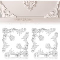 PU Ceiling Molding Corners Murals Trim Flower Background Wall Molding Kit Decorative Panels for Wall Medallion Ceiling