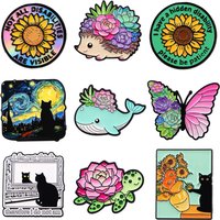 Colorful Whale Brooches For Women Art Sunflowers Enamel Pin Metal Badge Jewelry Clothing Backpack Accessories Friends Gift