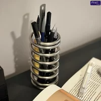 Creative Spiral Pen Holder Multifunctional Stainless Steel Desktop Storage Rack Bathroom Toothbrush Box Student Gifts