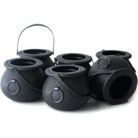 12pcs Halloween Candy Bucket Cauldron Holder Jar Witch Handheld Candy Pot Kid Toy Trick Or Treat Halloween Party Decoration Prop