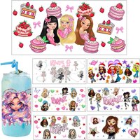 Popular Cool fashion Rock Girl Band UV Sticker Party DIY Decals 3D transfers uvdtf tumbler seal stickers 16oz uv dtf cup wraps