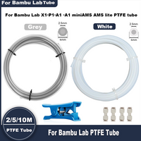 PTFE Tube 2.5mm X 4mm 5M for Bambu Lab X1/X1C/P1P/P1S/A1/A1 Mini/AMS/AMS Lite with Cutter Connectors, 3D Printer Filament Tubing