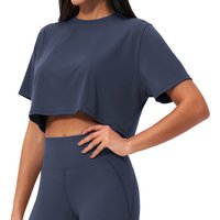 Yoga Sports T-Shirt Fitness Short Sleeve Women Clothes Yoga Shirts Gym Workout Short Sleeve Female Yoga Loose T-shirt Sports Top
