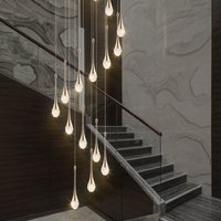 Staircase LED Crystal Chandelier Modern Living Room Gold/Silver/Black Room Decoration Attic Restaurant Ceiling Chandelier