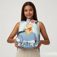 Winnie The Pooh Riding Eeyore Backpack Fashion Gift Mini Double Shoulder Bags Stitch PU Leather Women Double Shoulder Bags