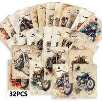32pcs,vintage motorcycle nostalgic postcards,wall stickers, mailing cards,greeting cards, DIY postcards, commemorative postcards
