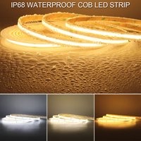 IP68 Waterproof COB LED Strip DC12V 24V 480LEDs/m High Bright Flexible LED Ribbon Silicone Tape for Swimming Pool Outdoor Decor