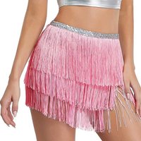 Waist Mini Skirt Hip Scarf Latin Dance Belly Dance Stage Performance Costume Party Dance Wear Women Clothing Tassel Clothes