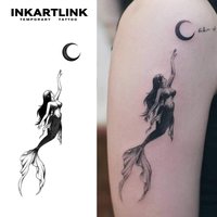 Mermaid Temporary Tattoo,Lasts To 15 Days New Technology Magic Waterproof Semi Permanent Sticker.