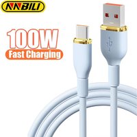 NNBILI 100W Liquid Silicon USB A To Type C Fast Charging Data Cable USB C To Type C 66W For Huawei Xiaomi iPhone15 16 Wire Cord