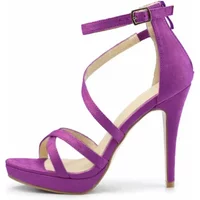Women Sandals Summer Sexy Pumps 11cm Velvet Open Toe Ankle Strap Stiletto Strappy High Heels Nightclub Party Wedding Dress Shoes