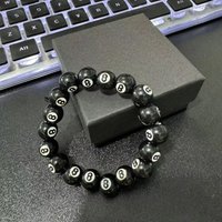Creative Billiards Black 8-Bead Elastic Bracelet Figure Eight Couple Jewelry Accessory Hot-Selling Fashionable Pool Table Theme