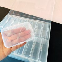 16Pcs Stackable Clear Plastic Storage Boxes With Lids Jewelry Craft Hardware Office Organizer