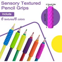 12PCS Ergonomic Writing Aid Pen Grips Soft Silicone Textured Surface Pencil Holder Grip Soft Non-slip Handwriting Tool