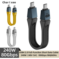 Compatible with Thunderbolt 5 USB C to USB C Cable PD 240W Fast Charging 80Gbps 16K@60Hz Video Full-Function Data Cable