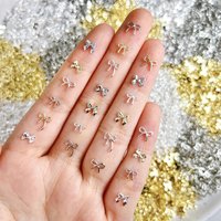 30PCS Light Luxury Ribbon Bows Alloy Nail Charms 3D Hollowed-out Line Bowknots Ties Nail Art Decorations DIY French Style Nails
