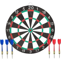 17 Inch Indoor Dart Set with 6 Darts - Easy Storage Hanging Dart Board for Party Family Game Night Gathering Perfect Gift