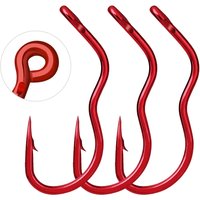 NGB12/24/36Pcs High Carbon Steel Red Fishing Hook Sharp Barbed Fishing Hook Automatic Flip Fishhook for Carp Fishing Accessories
