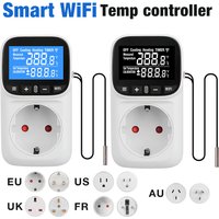 Tuya WiFi Thermostat Switch EU US UK FR AU Plug Temperature Controller Socket AC110-240V Timer Outlet LCD Thermometer Regulator
